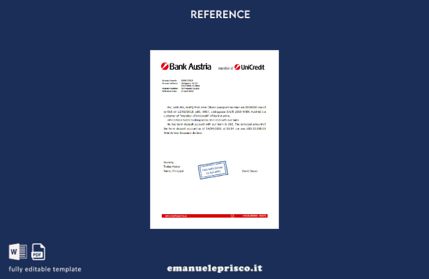 modello di riferimento Austria Bank Austria stile verificato